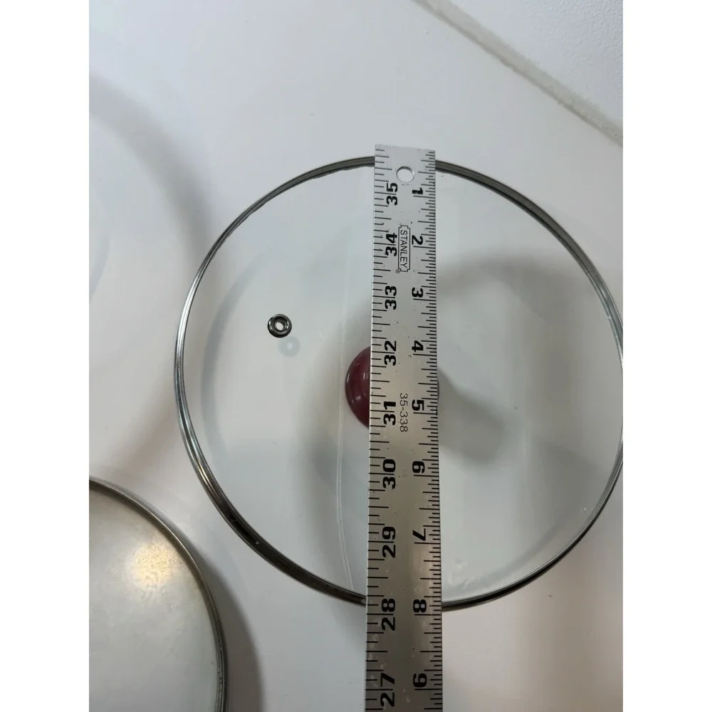 Replacement T-FAL Glass Lid Covers Top RED Handle Vent Hole Set Of 3
